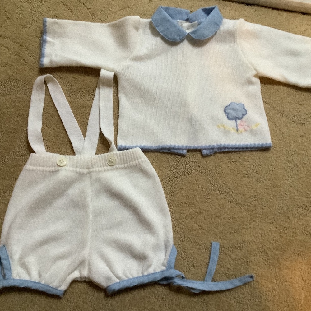 Petit Bateau 2 piece shorts outfit 3mos